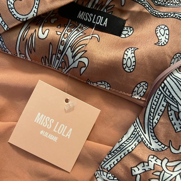 BRAND NWT MISS LOLA SILK DRESS 🍑 - Picture 2 of 4